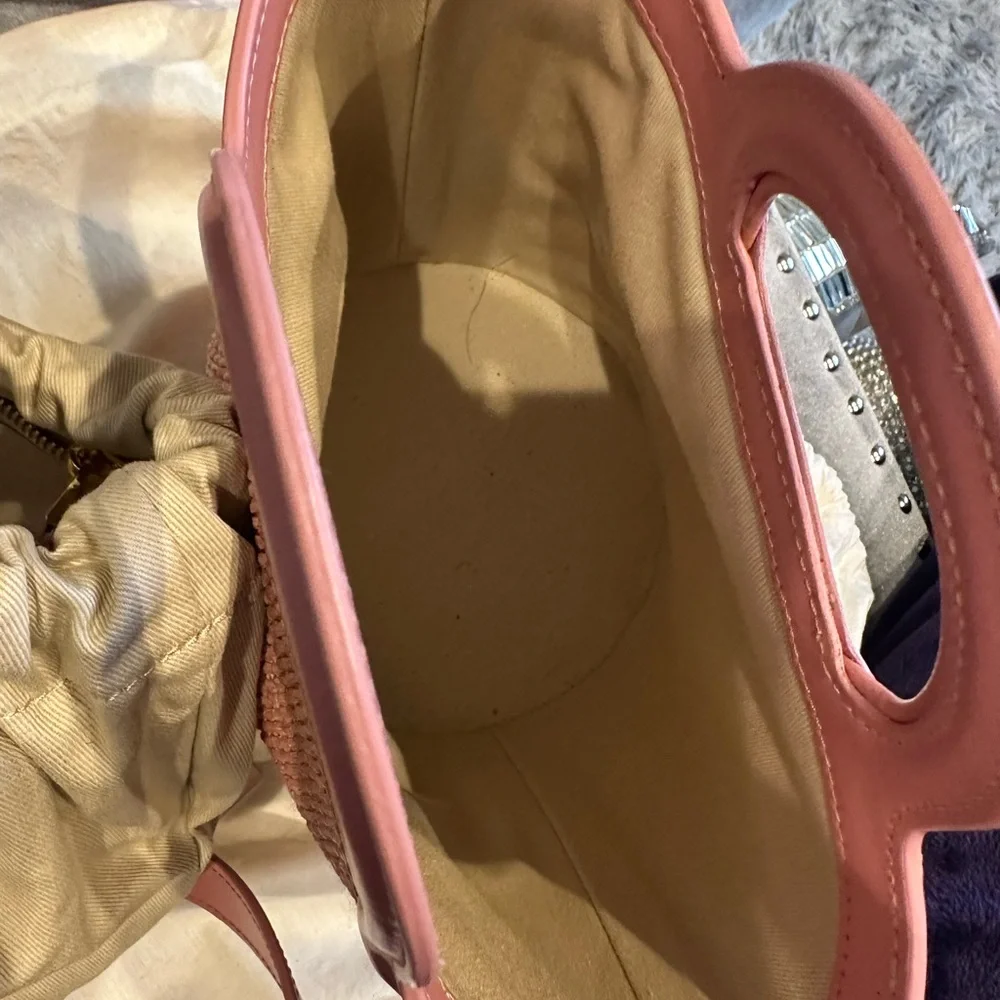 Marni Pink Woven Bucket Tote with Leather Trim - Picture 3 of 15